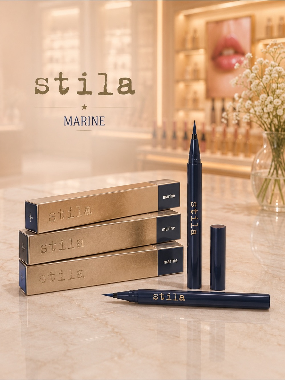 Stila Waterproof Liquid Eyeliner Pen — Marine Navy NIB